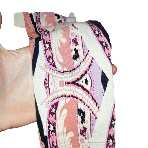 FREE PEOPLE Pick Place Bodysuit Ivory/burgundy, and multi coloring. - Picture 7 of 14